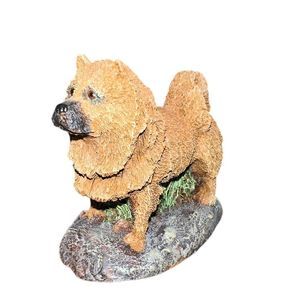 Chow Chow Cold Bronze Cast Kennel Collection Dog Figurine, Realistic